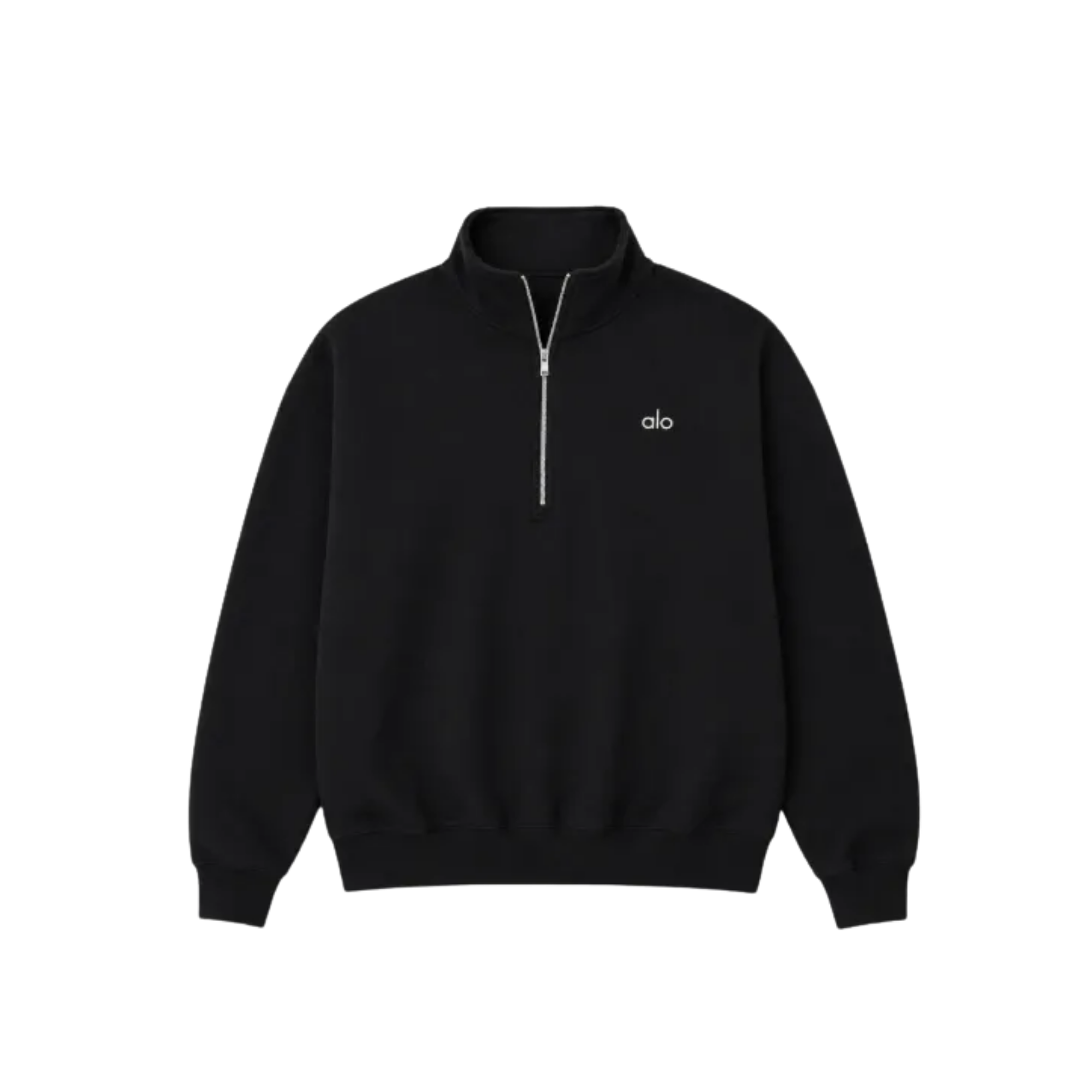 SUÉTER ALO YOGA CON ZIP “NEGRO”